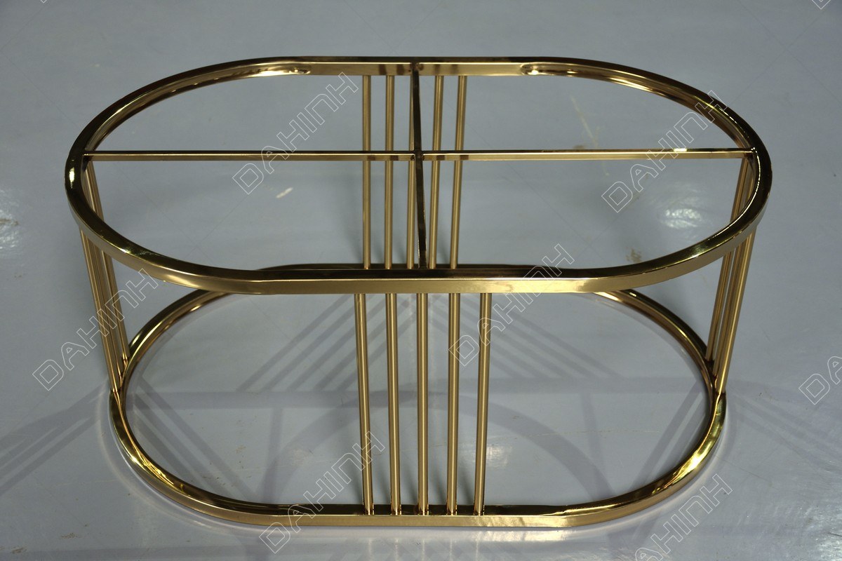 Gia công chân bàn trà inox mạ vàng