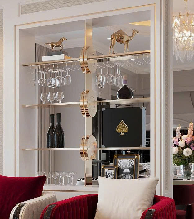 kệ ngăn phòng khách và bếp